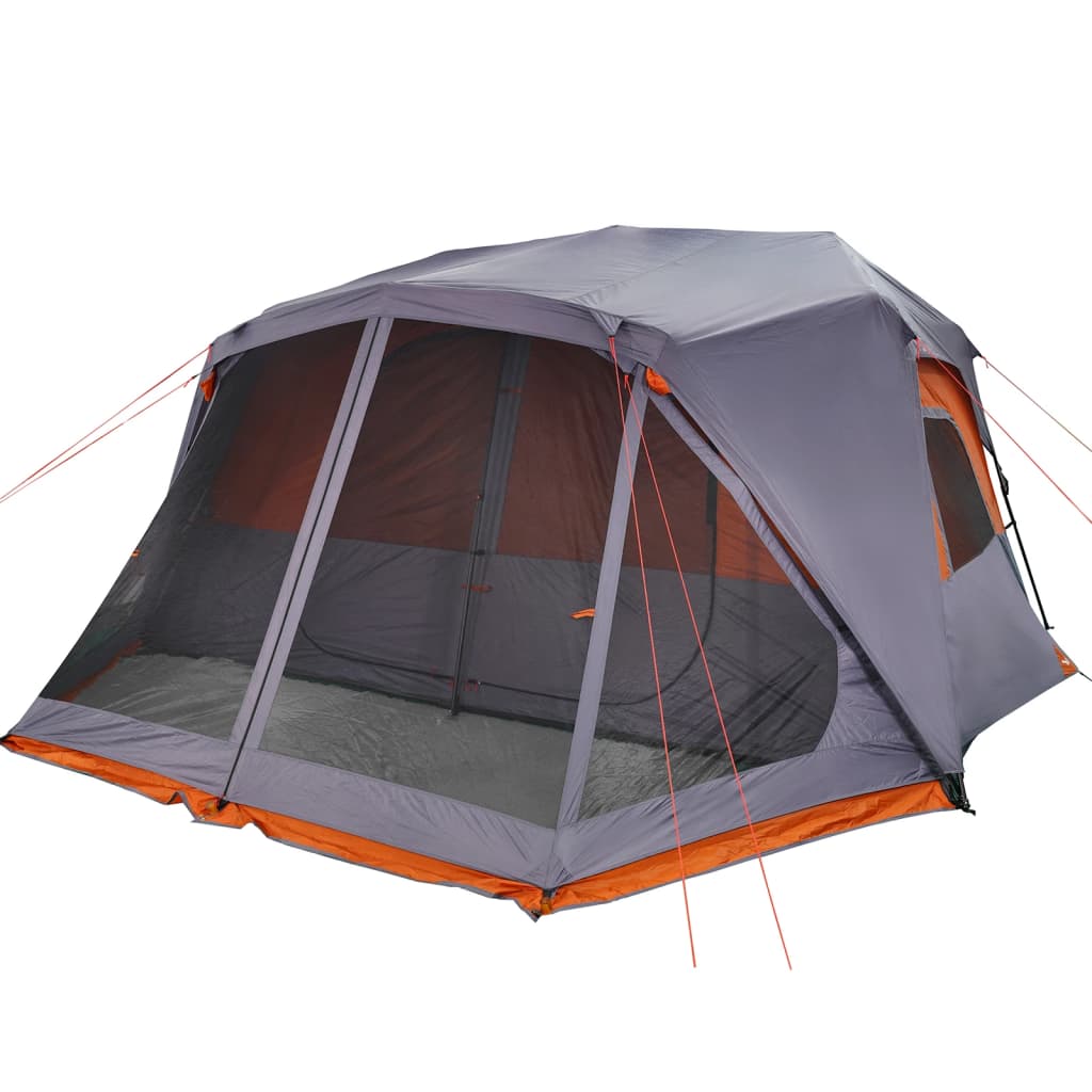 Tent 10-persoons 443x437x229 cm grijs en oranje