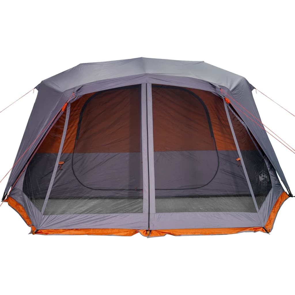 Tent 10-persoons 443x437x229 cm grijs en oranje