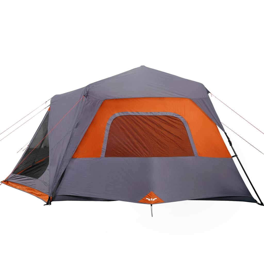 Tent 10-persoons 443x437x229 cm grijs en oranje