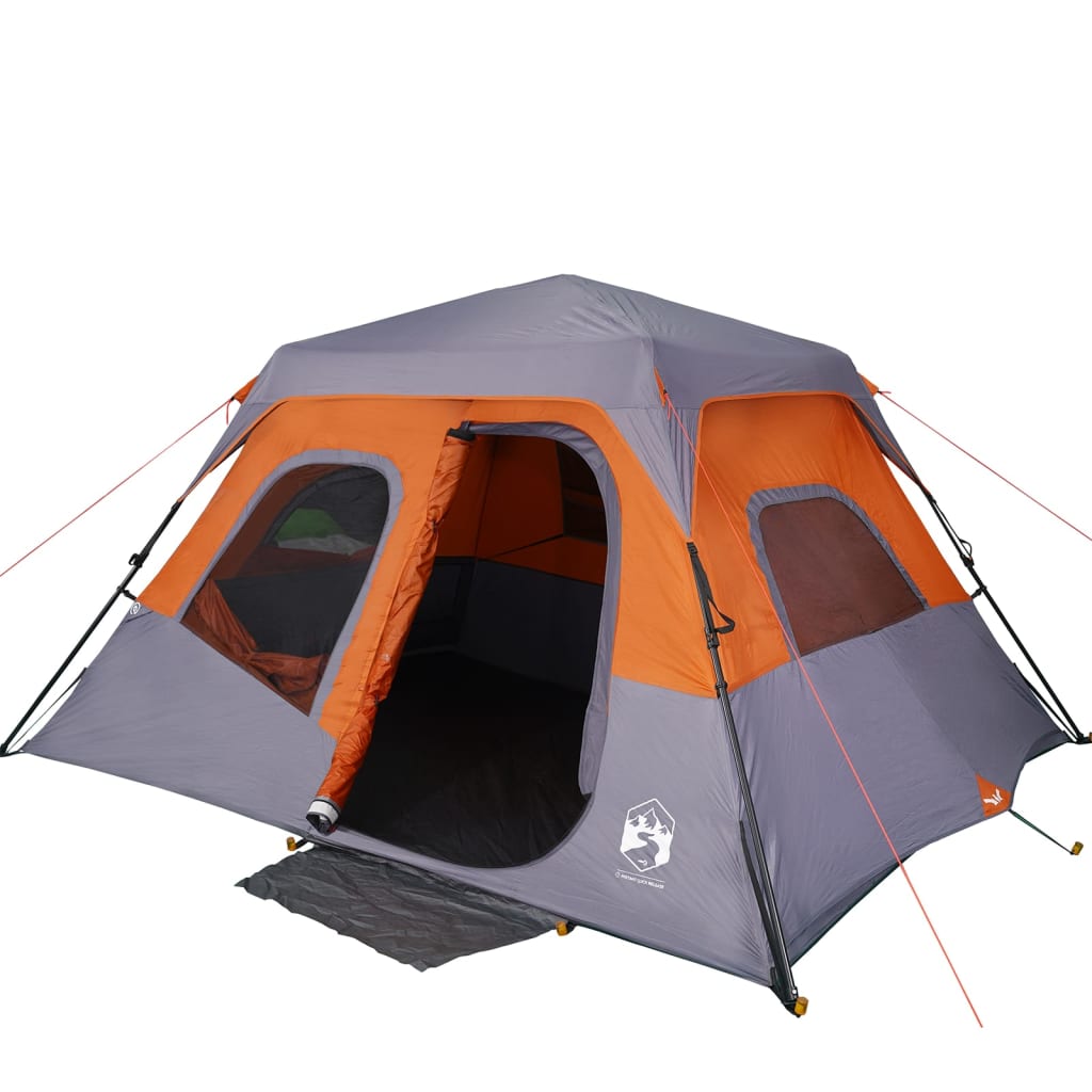 Tent 6-persoons 344x282x192 cm grijs en oranje