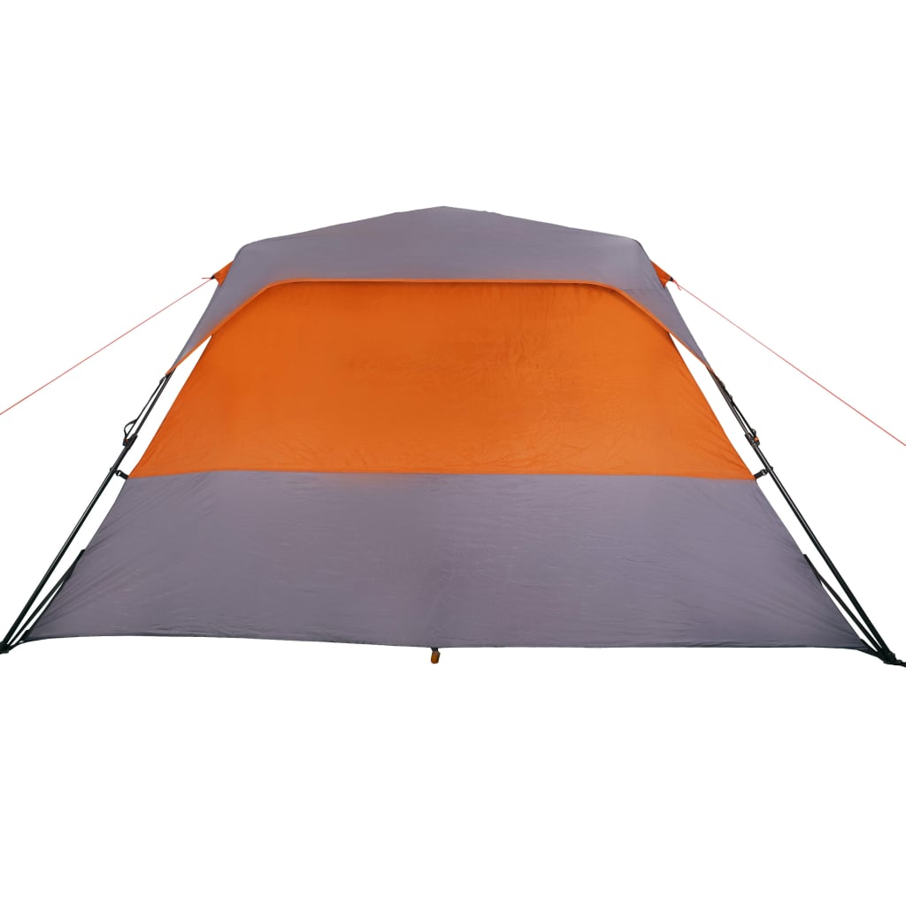 Tent 6-persoons 344x282x192 cm grijs en oranje