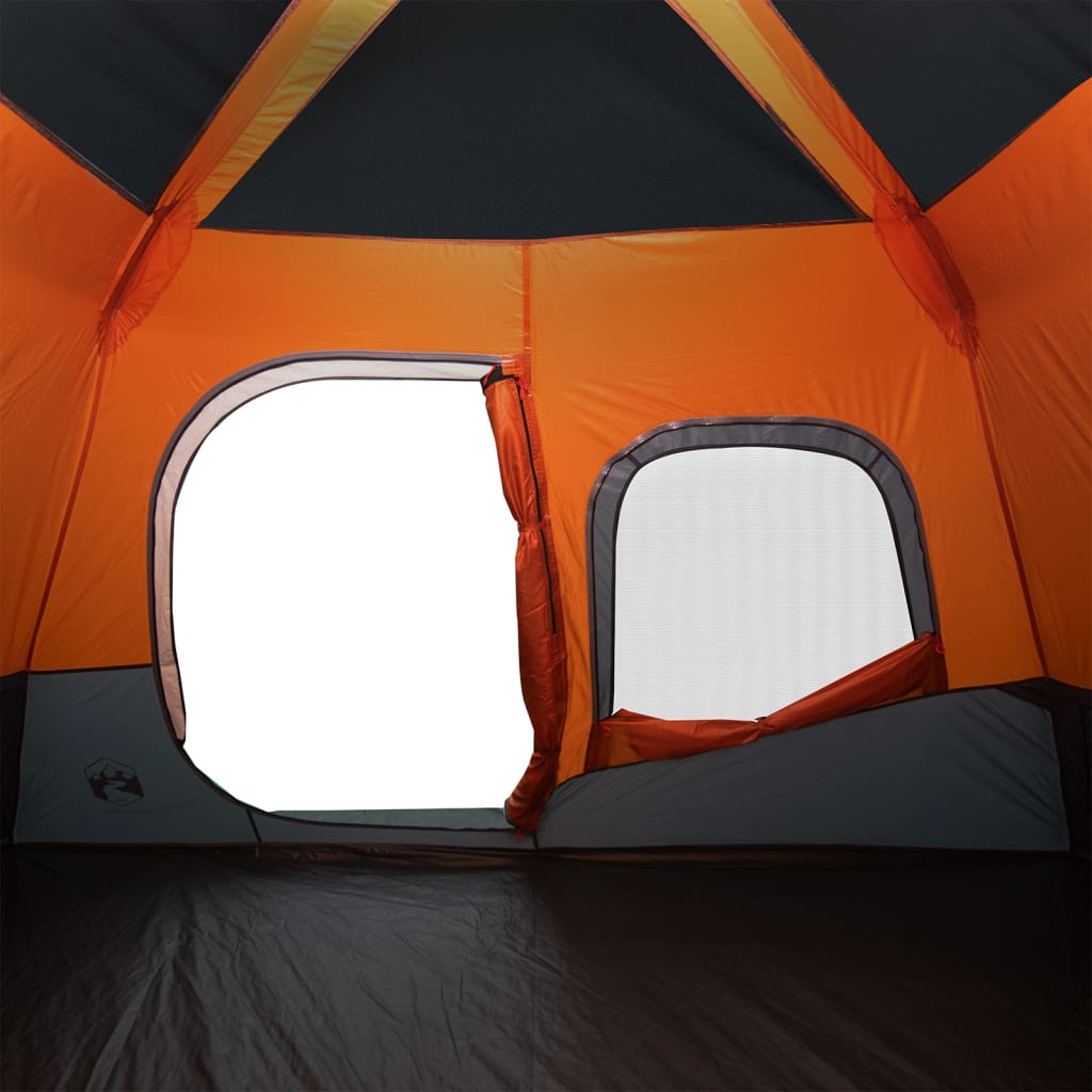 Tent 6-persoons 344x282x192 cm grijs en oranje