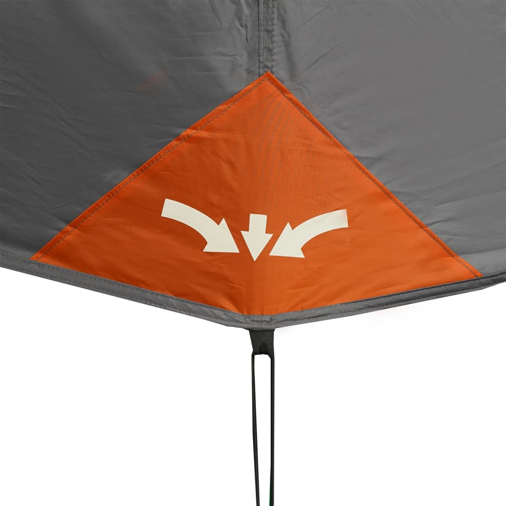 Tent 6-persoons 344x282x192 cm grijs en oranje