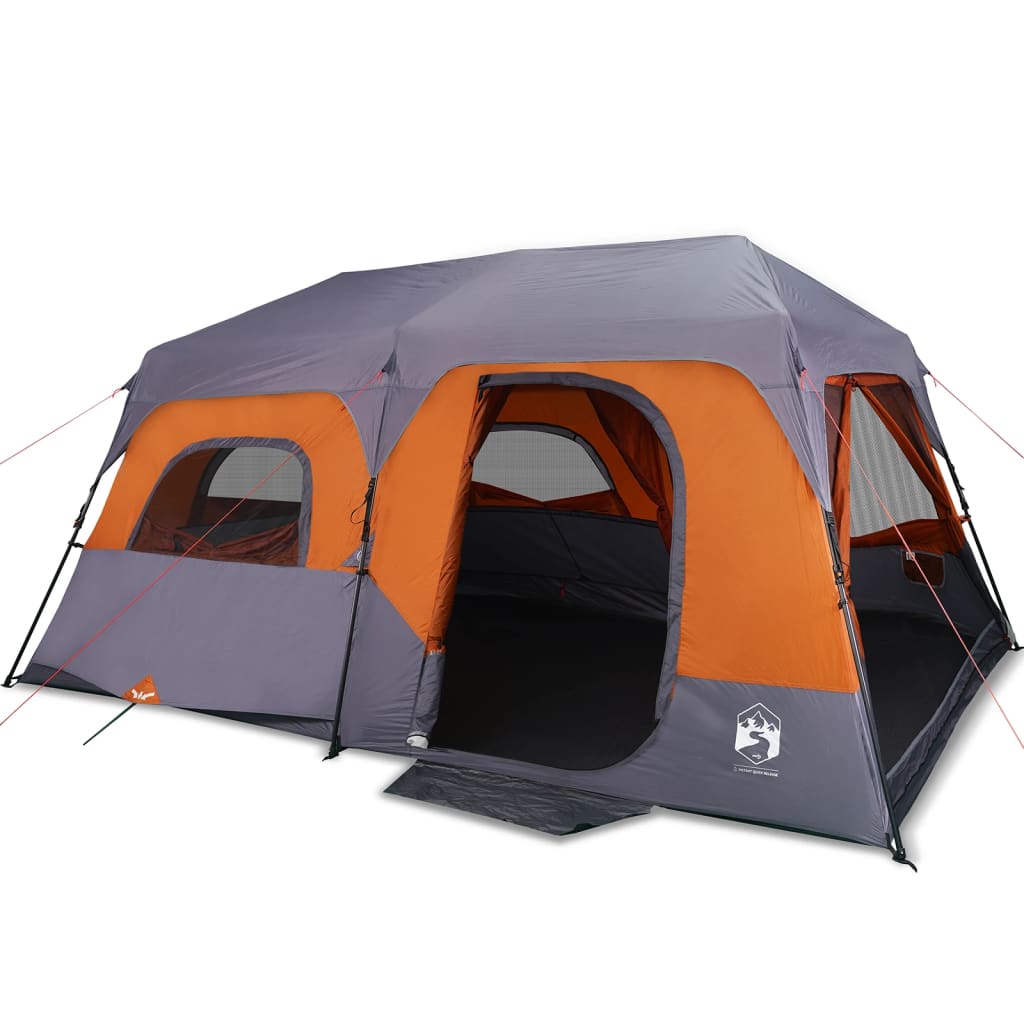 Tent 6-persoons 441x288x217 cm grijs en oranje