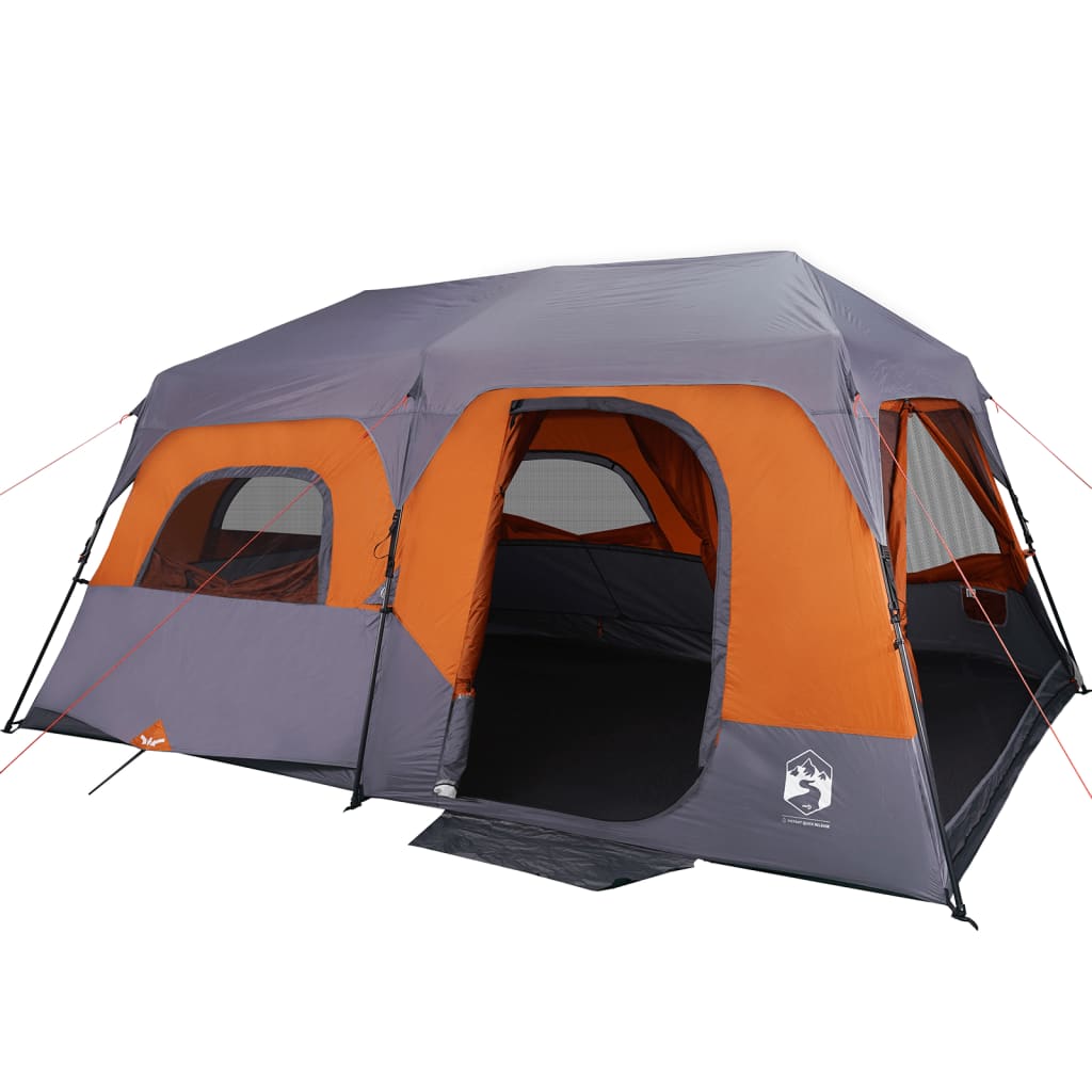 Tent 6-persoons 441x288x217 cm grijs en oranje