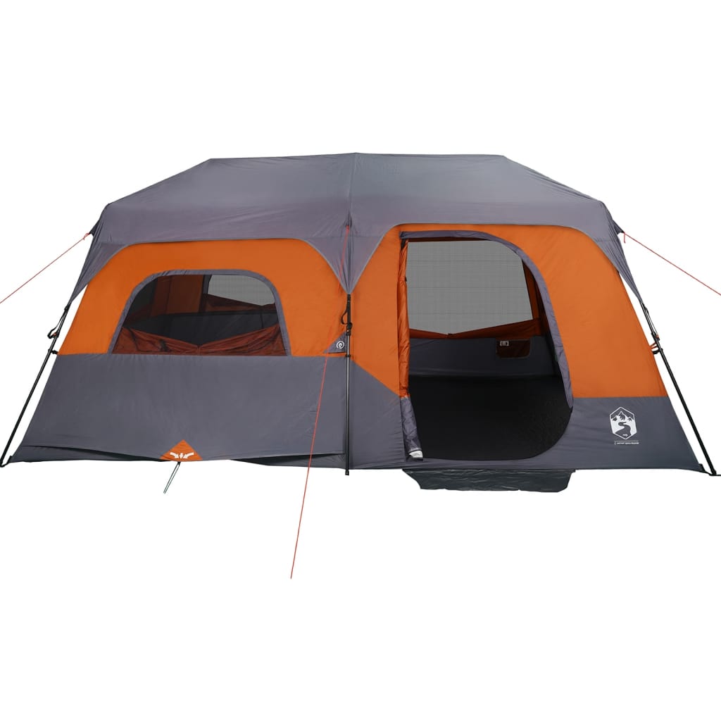 Tent 6-persoons 441x288x217 cm grijs en oranje