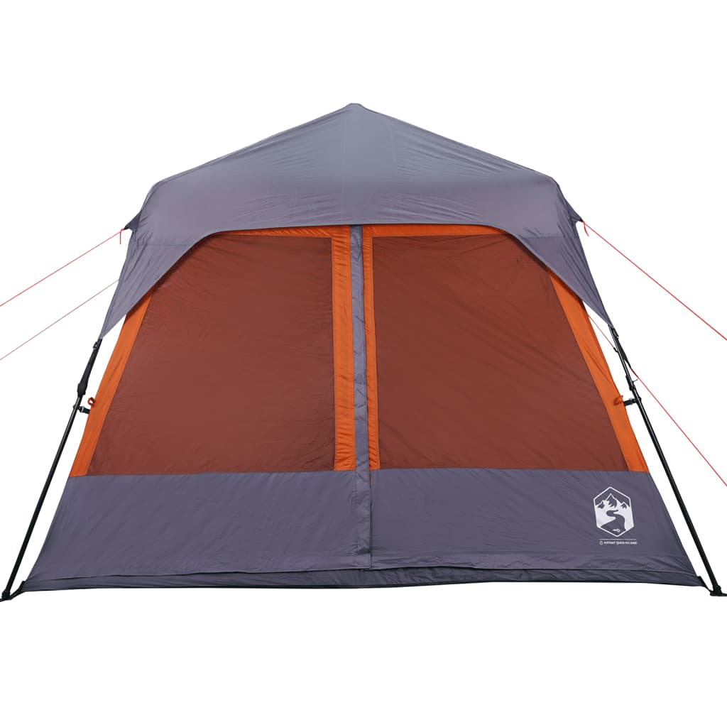 Tent 6-persoons 441x288x217 cm grijs en oranje