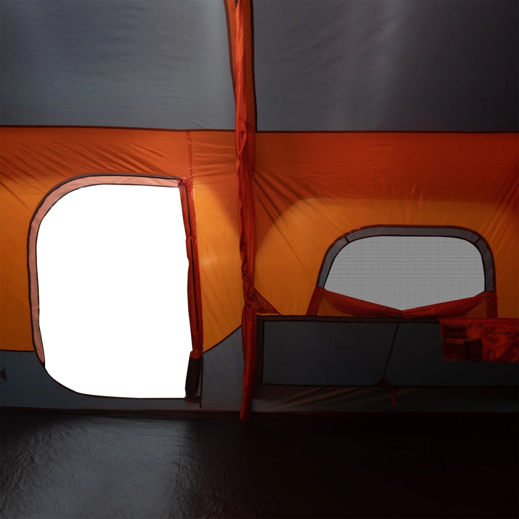 Tent 6-persoons 441x288x217 cm grijs en oranje