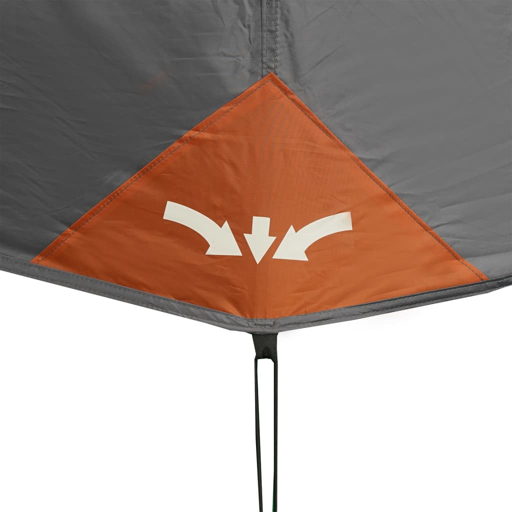 Tent 6-persoons 441x288x217 cm grijs en oranje