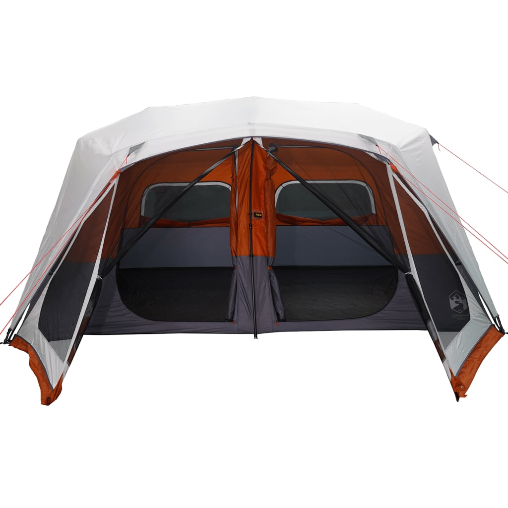 Tent met LED 443x437x229 cm grijs en oranje