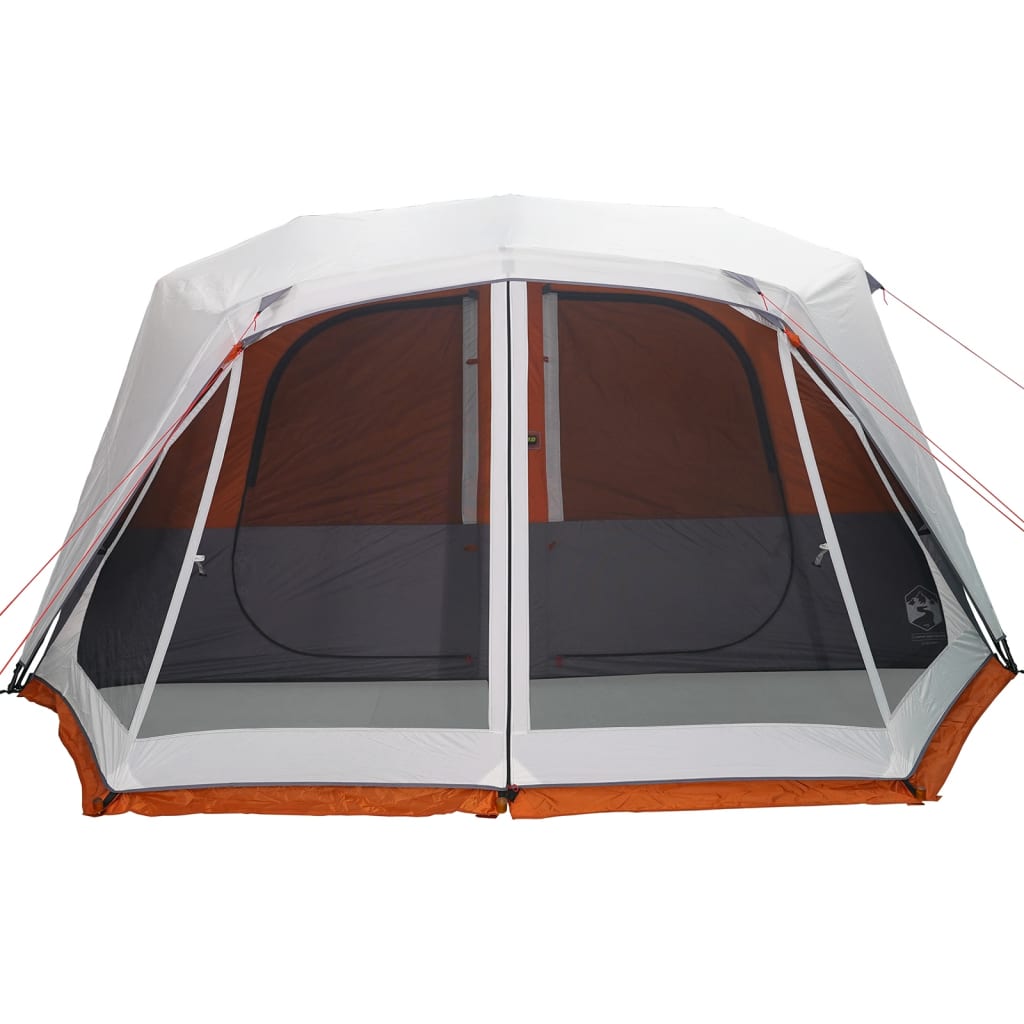 Tent met LED 443x437x229 cm grijs en oranje