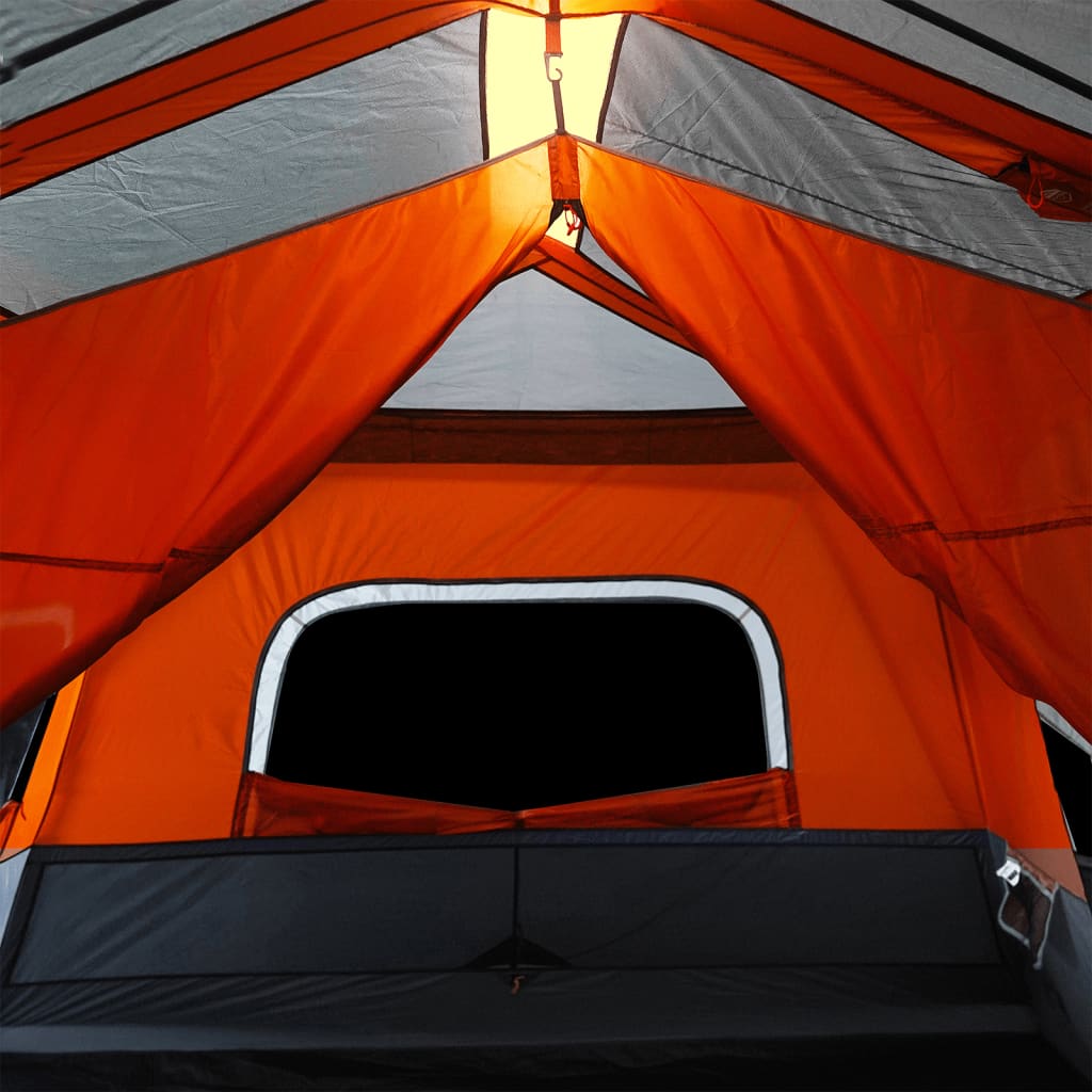 Tent met LED 443x437x229 cm grijs en oranje