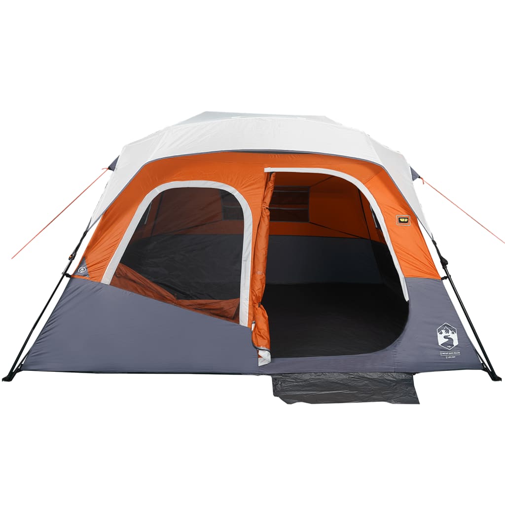 Kampeertent met LED 344x282x212 cm grijs en oranje