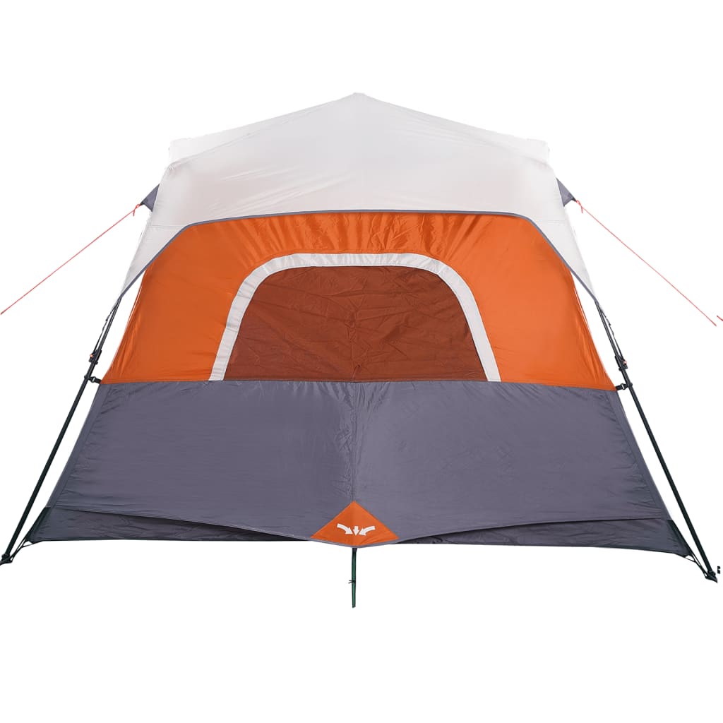 Kampeertent met LED 344x282x212 cm grijs en oranje