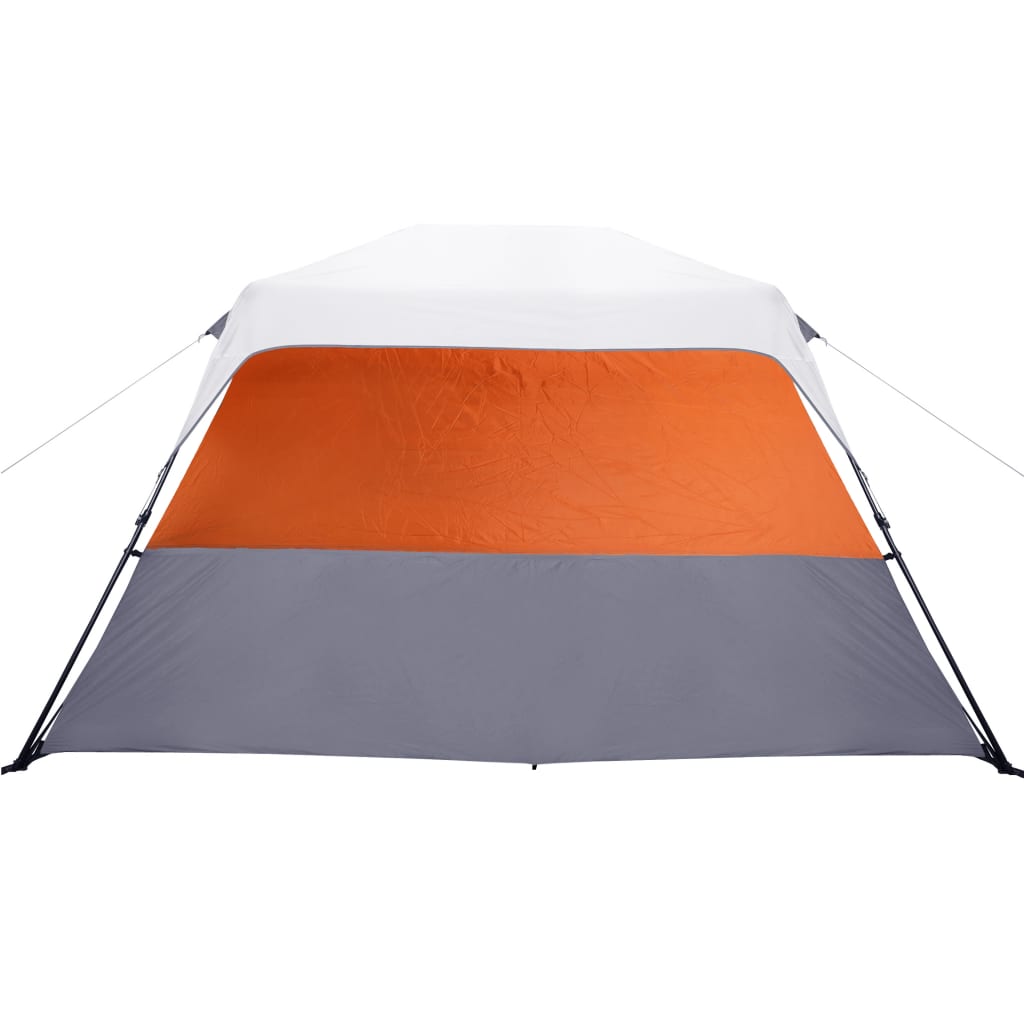 Kampeertent met LED 344x282x212 cm grijs en oranje