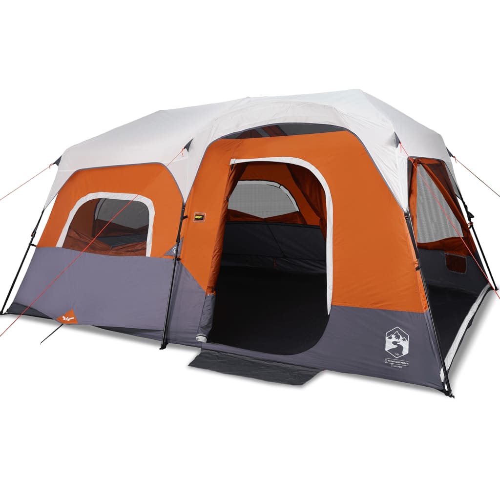 Tent met LED 441x288x217 cm grijs en oranje