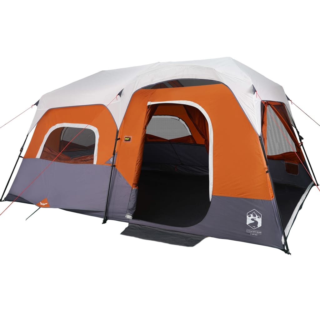 Tent met LED 441x288x217 cm grijs en oranje