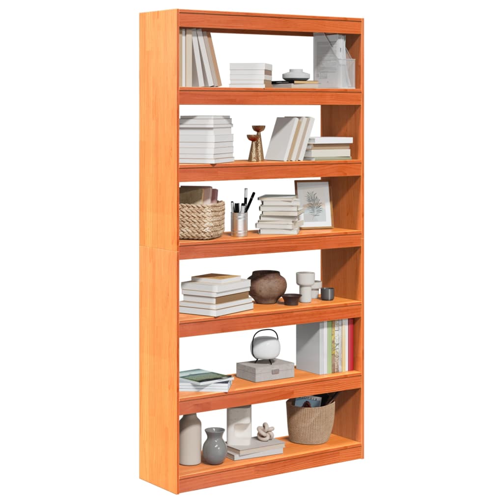 Boekenkast / Kamerscherm 00X30X99,5 Cm Massief Grenenhout Bruin 100 x 30 x 199.5 cm