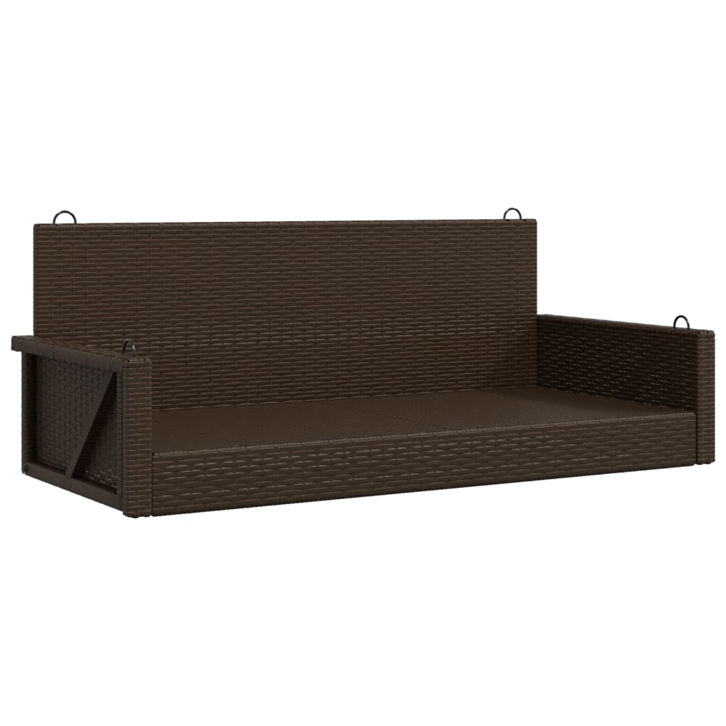 Schommelbank 119x56x48 cm poly rattan bruin