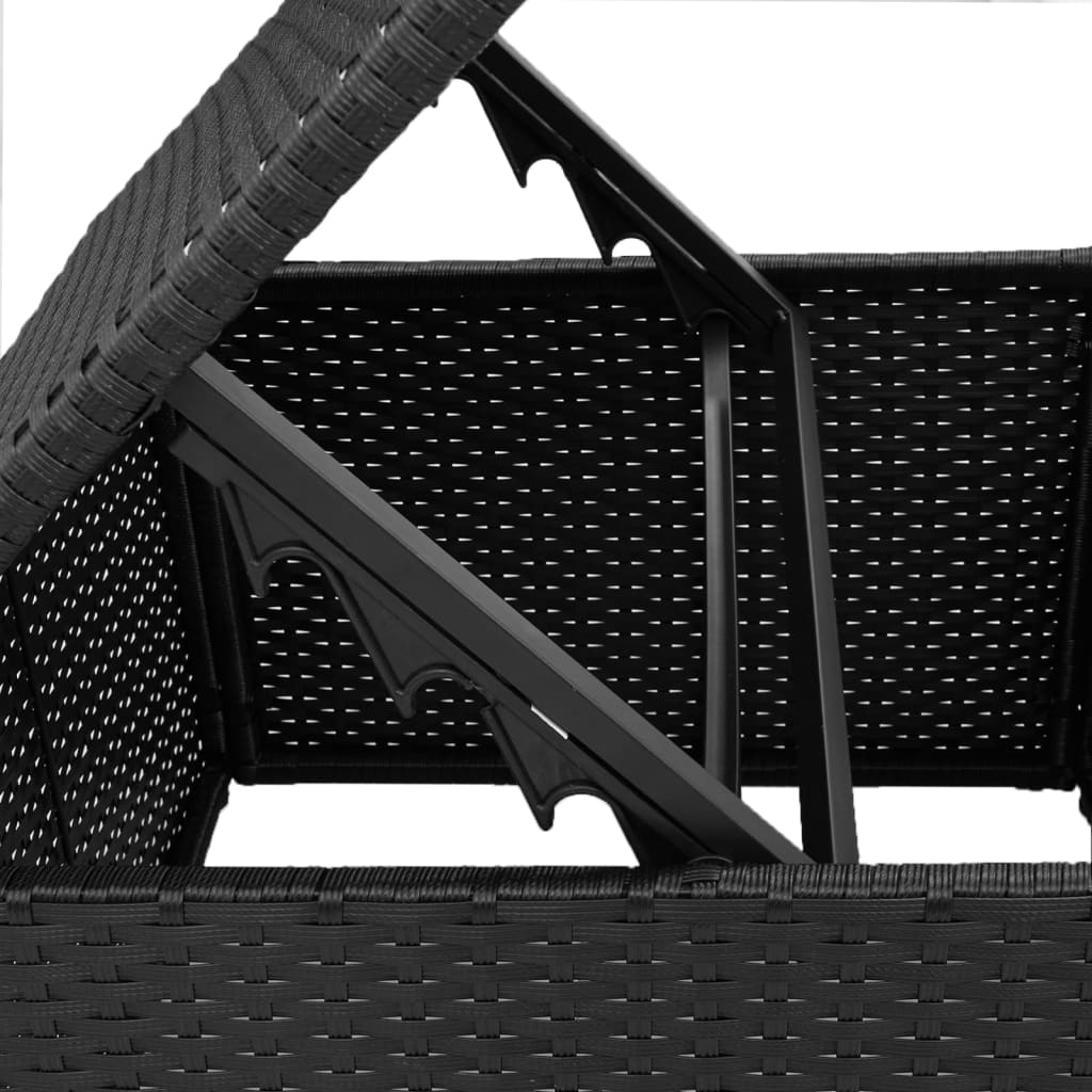 Tuinkruk met kussen 55x55x37 cm poly rattan zwart