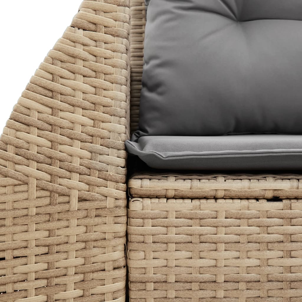 Tuinbank 2-Zits Met Kussens Poly Rattan Beige Beige