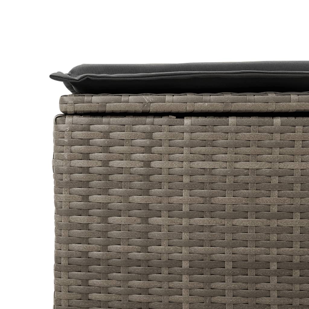 Tuinkruk met kussen 55x55x37 cm poly rattan grijs