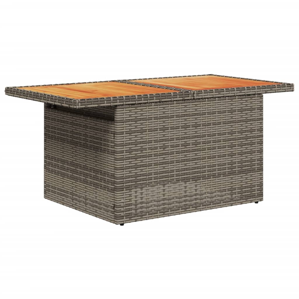 Tuintafel 100x55x73 cm poly rattan en acaciahout grijs