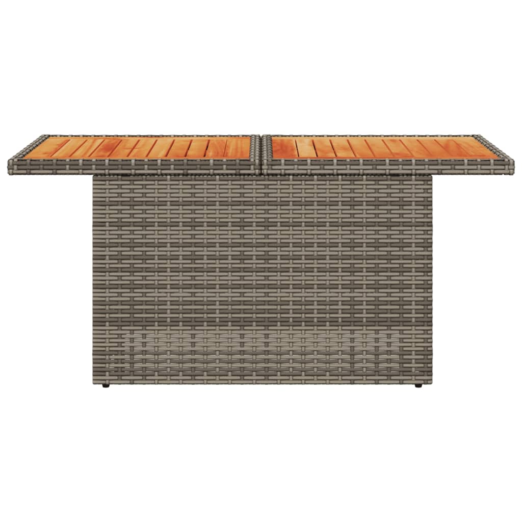 Tuintafel 100x55x73 cm poly rattan en acaciahout grijs