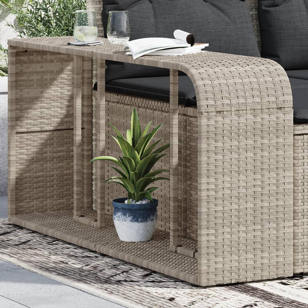 Opbergschappen 2 st poly rattan lichtgrijs