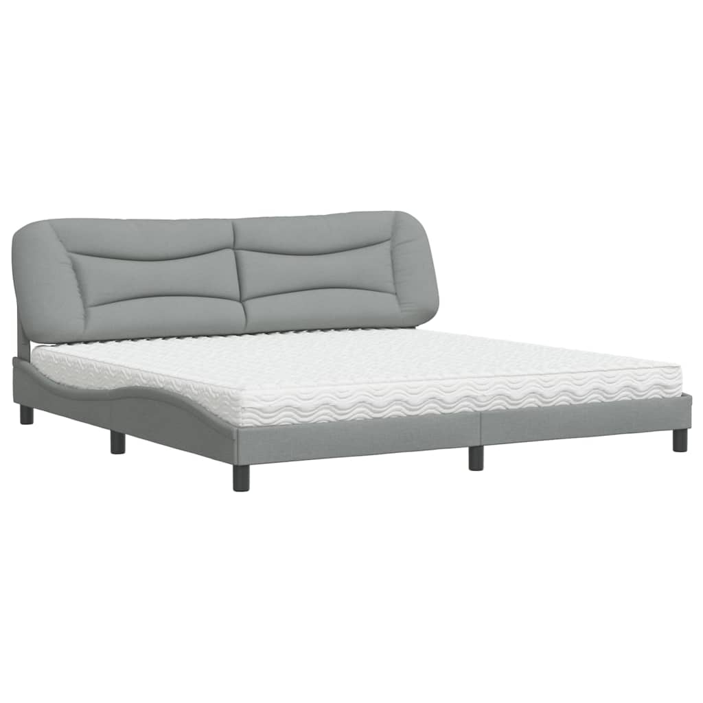 Bed met matras stof lichtgrijs 200x200 cm