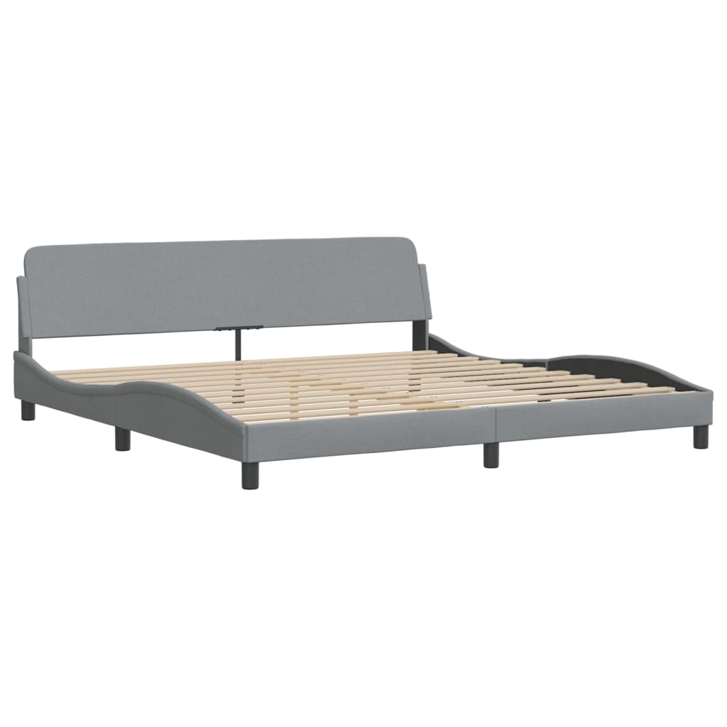 Bed met matras stof lichtgrijs 200x200 cm