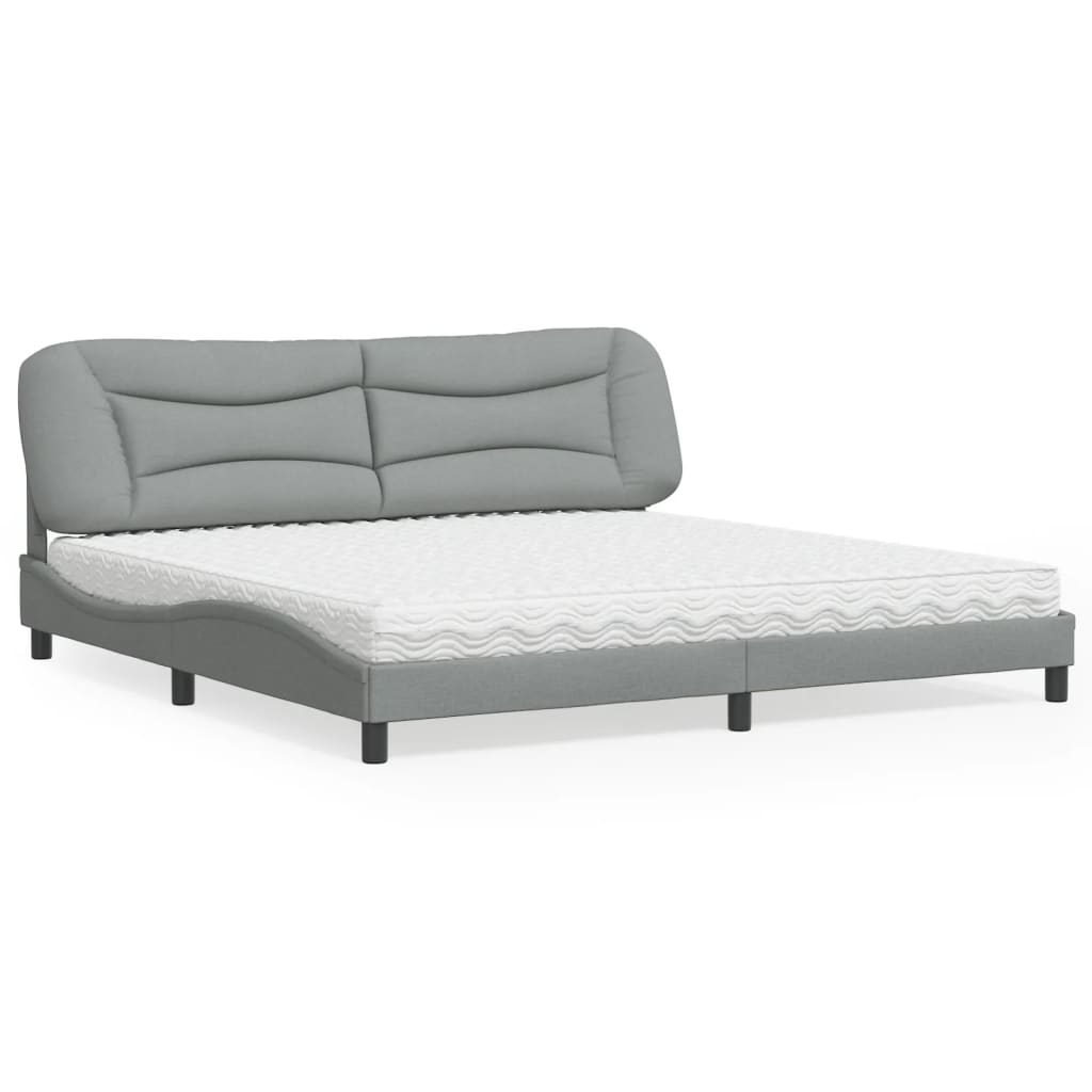 Bed met matras stof lichtgrijs 200x200 cm