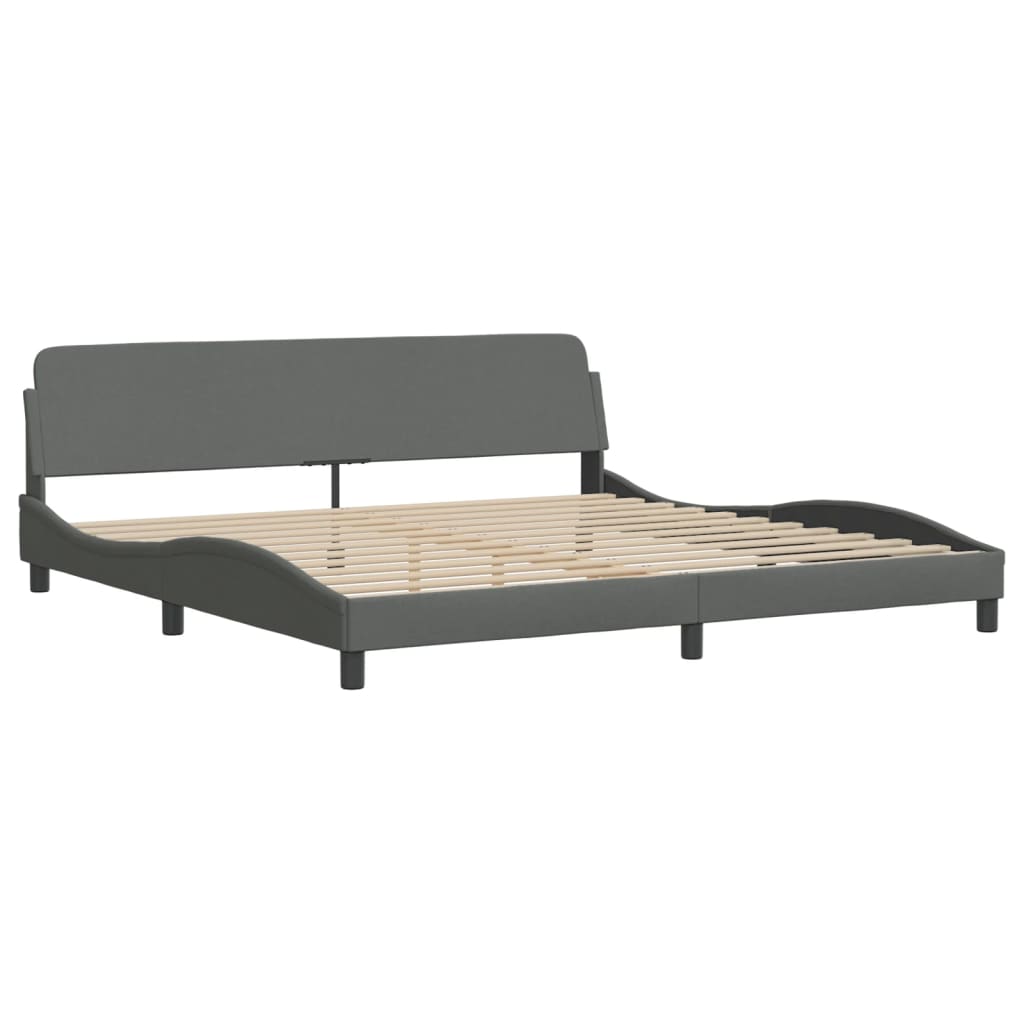 Bed met matras stof donkergrijs 200x200 cm