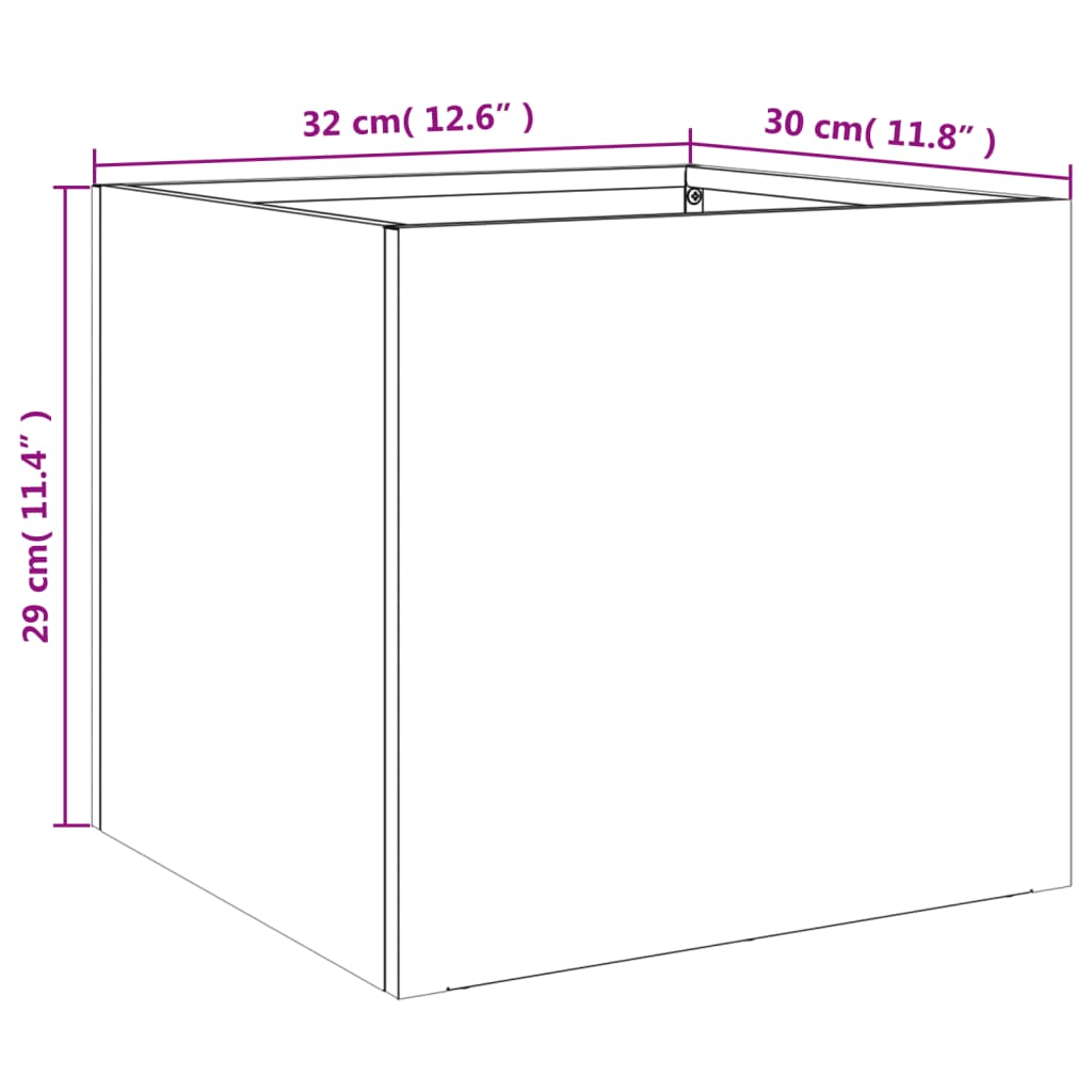 Plantenbak Gegalvaniseerd Staal Zilverkleurig Zilvergrijs 32 x 30 x 29 cm 1