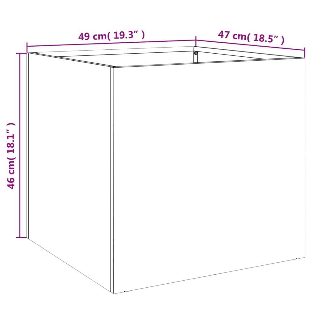 Plantenbak Koudgewalst Staal Kleurig Antraciet 49 x 47 x 46 cm 1