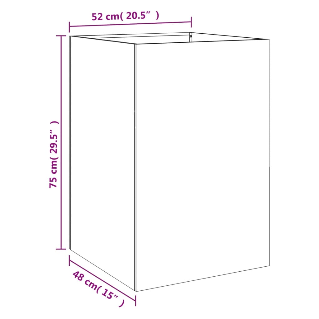 Plantenbak Koudgewalst Staal Kleurig Antraciet 52 x 48 x 75 cm 1