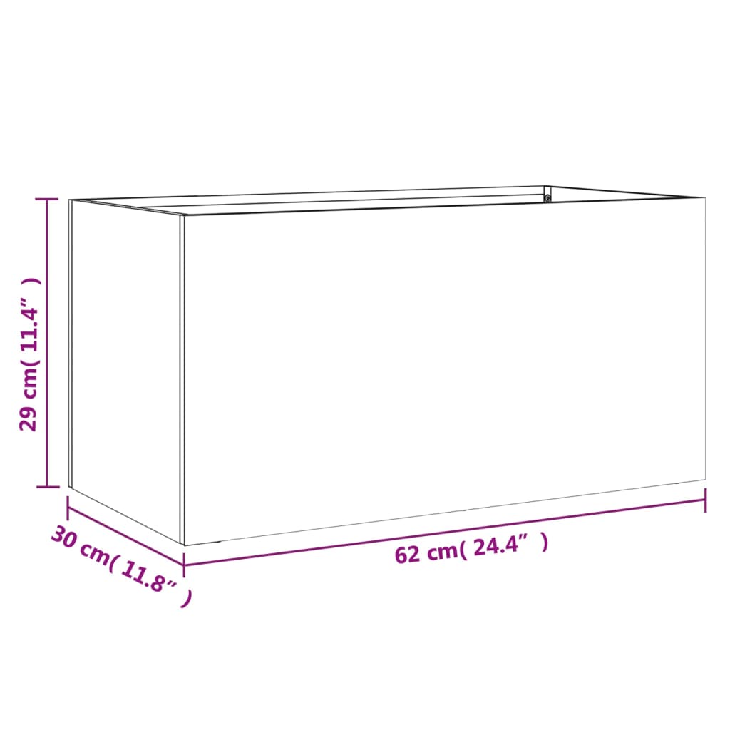 Plantenbak Koudgewalst Staal Kleurig Antraciet 62 x 30 x 29 cm 1