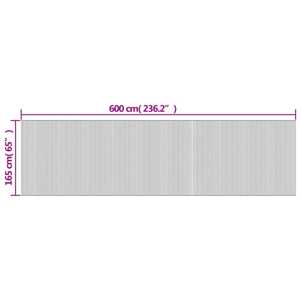 Kamerscherm 165x600 cm bamboe grijs