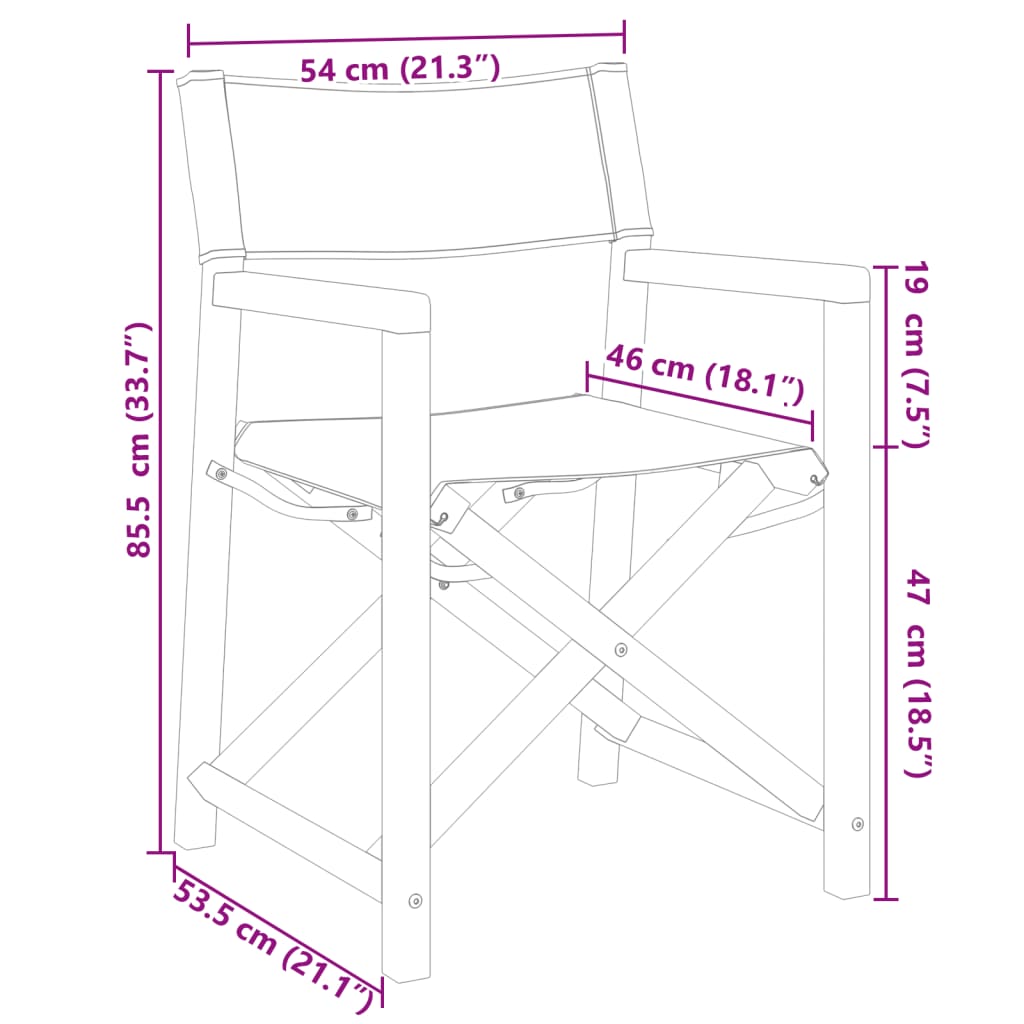 Tuinstoelen 2 st inklapbaar stof donkergrijs