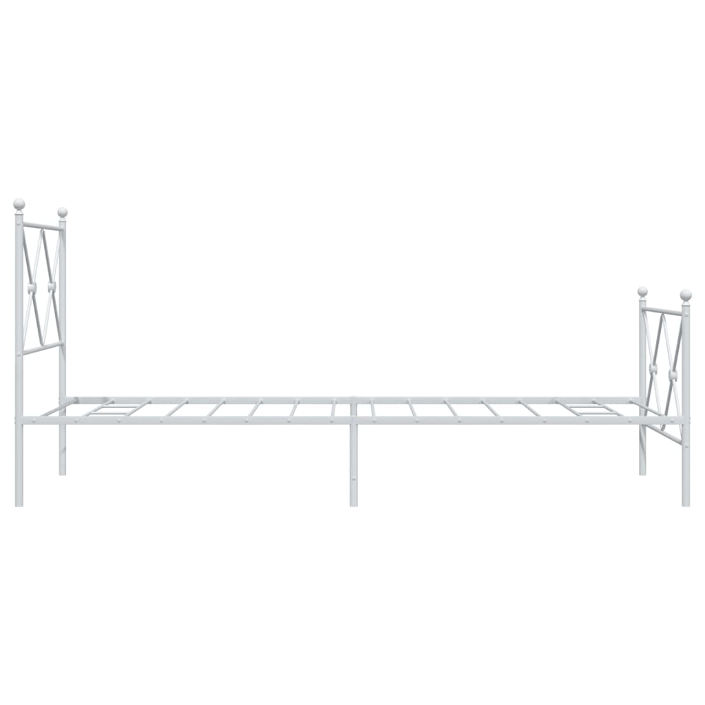 Bedframe met hoofd- en voeteneinde metaal wit 80x200 cm