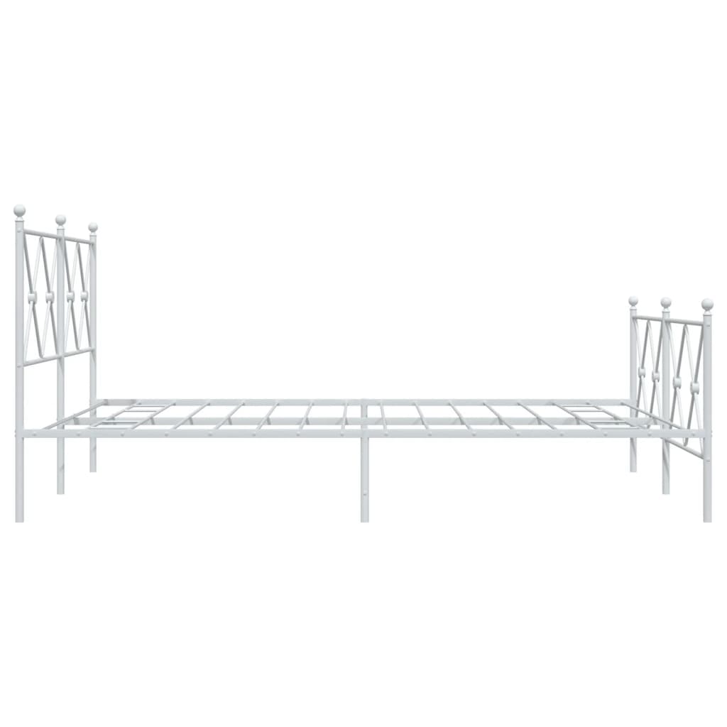 Bedframe met hoofd- en voeteneinde metaal wit 137x190 cm