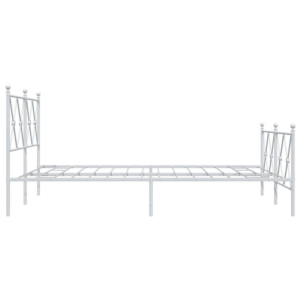 Bedframe met hoofd- en voeteneinde metaal wit 140x190 cm