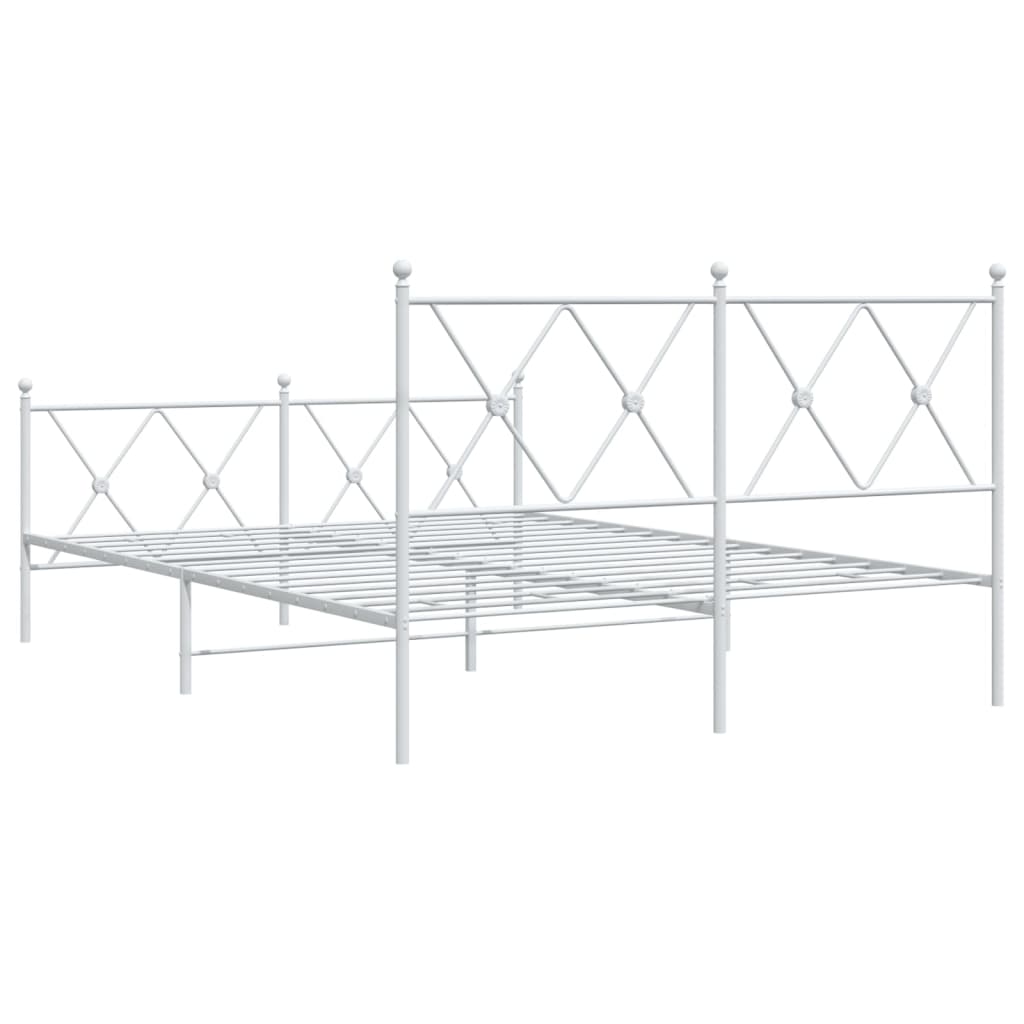 Bedframe met hoofd- en voeteneinde metaal wit 140x190 cm