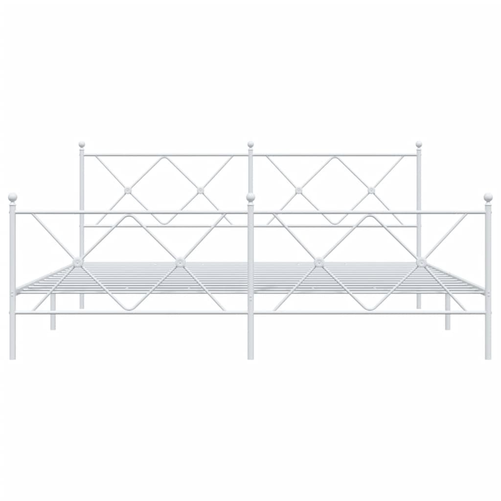 Bedframe met hoofd- en voeteneinde metaal wit 183x213 cm