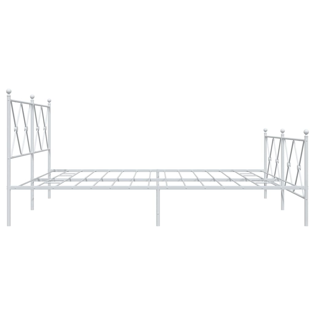 Bedframe met hoofd- en voeteneinde metaal wit 183x213 cm