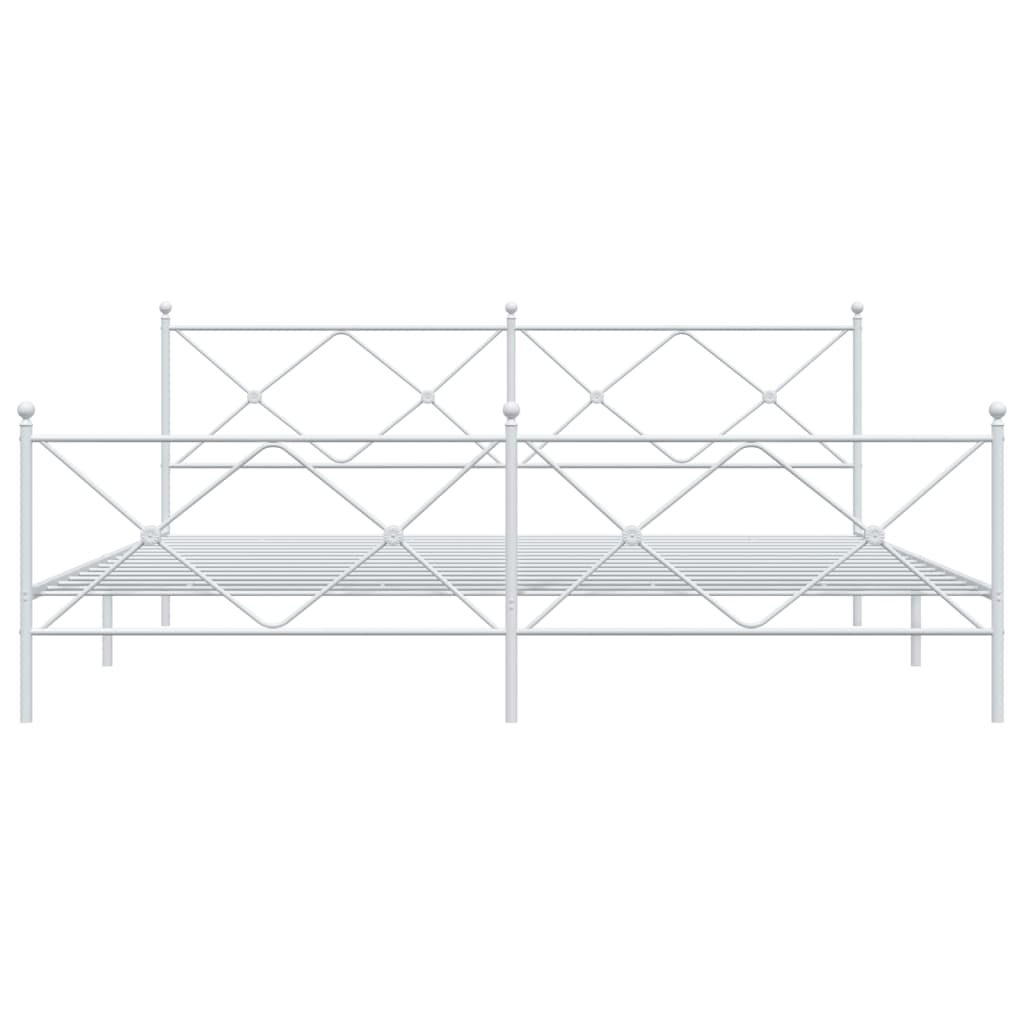 Bedframe met hoofd- en voeteneinde metaal wit 200x200 cm