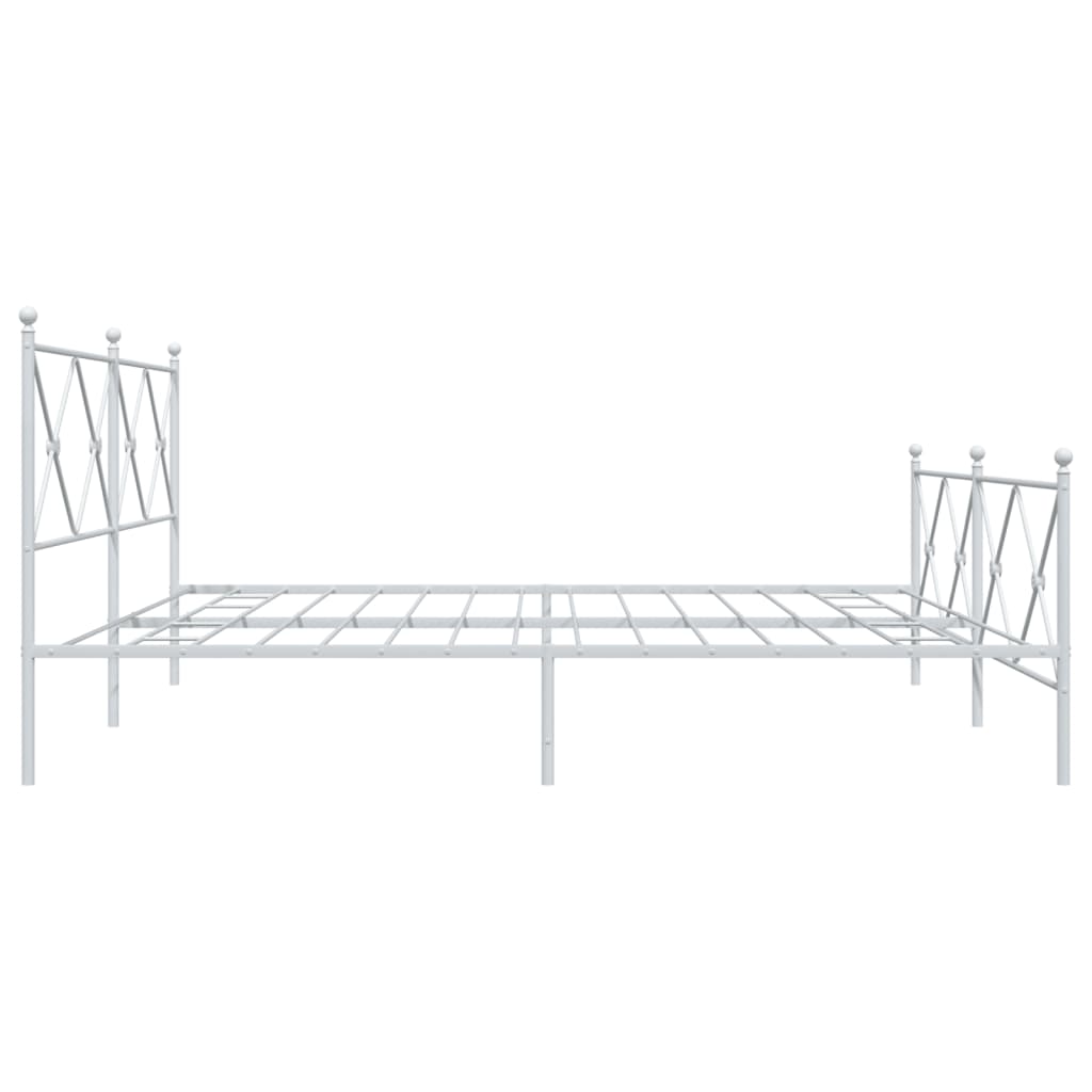 Bedframe met hoofd- en voeteneinde metaal wit 200x200 cm