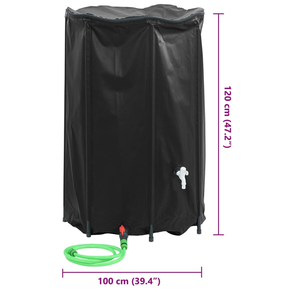 Watertank met kraan opvouwbaar 1000 L PVC