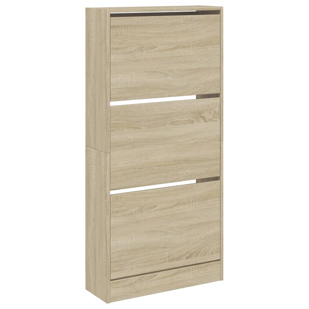 Schoenenkast 60X21X125,5 Cm Bewerkt Hout Sonoma Eikenkleurig Sonoma Eiken 60 x 21 x 125.5 cm