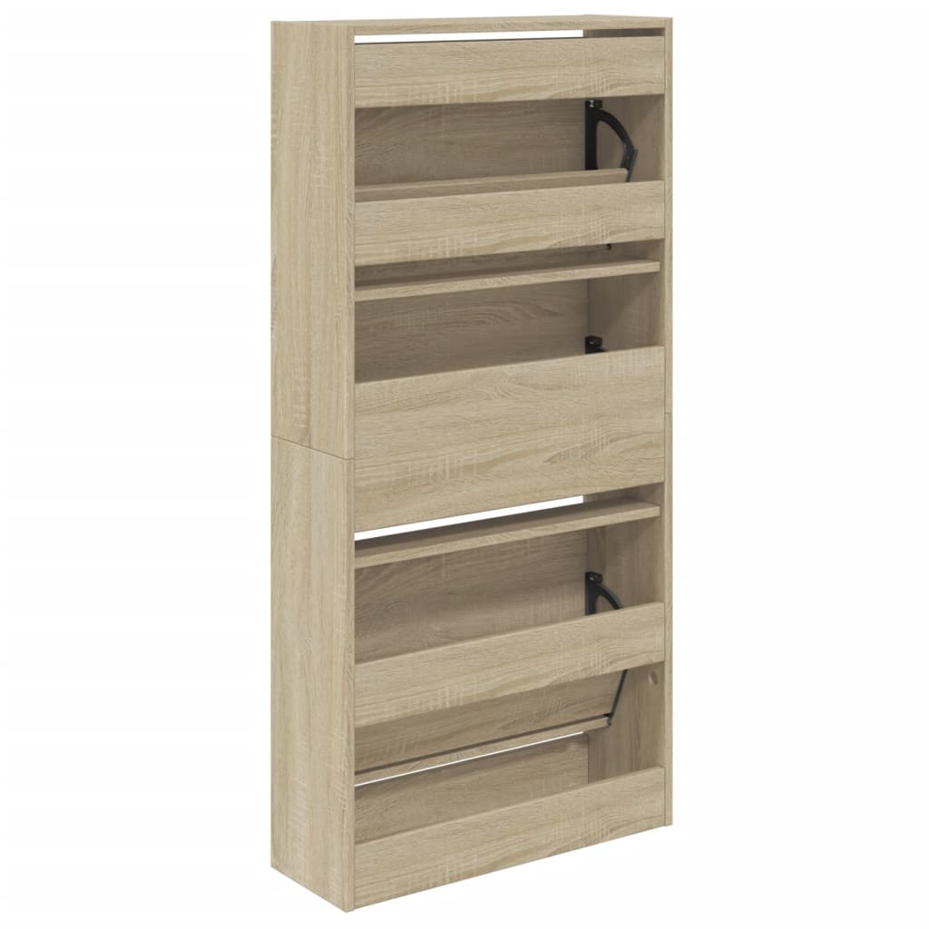 Schoenenkast 60X21X125,5 Cm Bewerkt Hout Sonoma Eikenkleurig Sonoma Eiken 60 x 21 x 125.5 cm